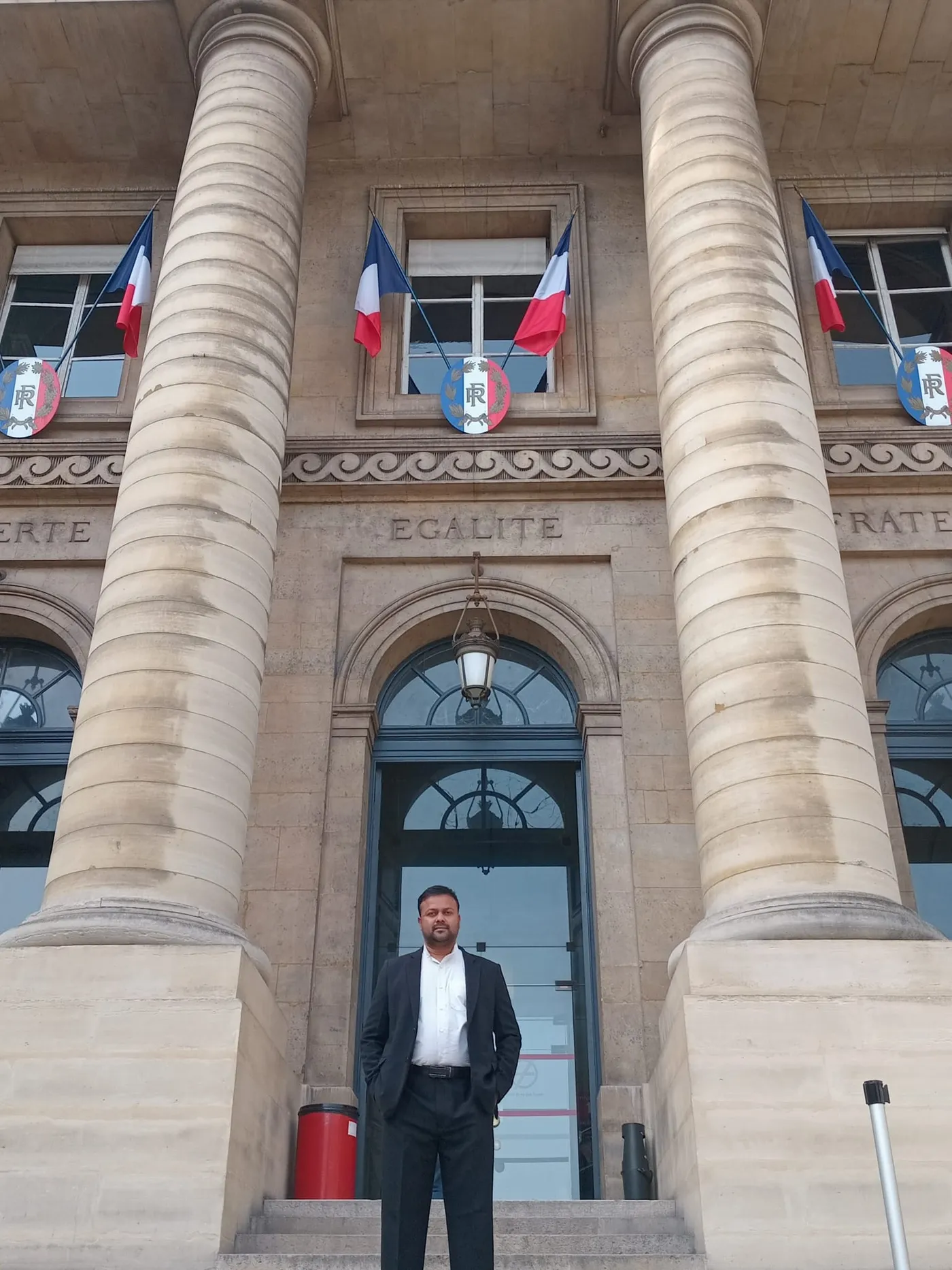 Mezba Uddin Sharif at a Palais de Justice in France